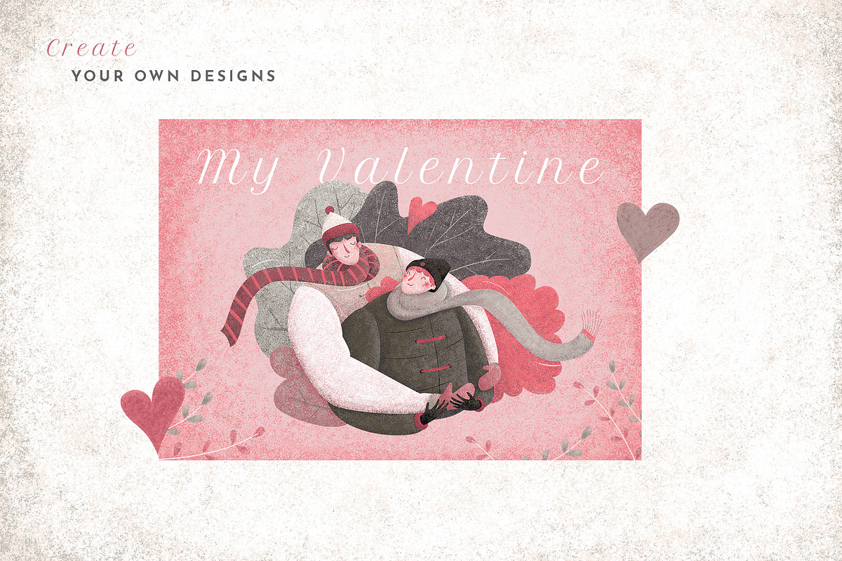 Winter Hugs Illustrations Set, a Person Illustration by Bibela (Photo 3 of 7)