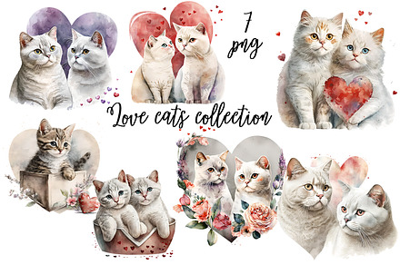 Lovely Cats Watercolor Illustration, an Animal Illustration by ElenazlataArt