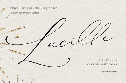 Lucille Wedding Calligraphy Font, a Script Font by Mila Garret