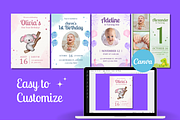 1st Birthday Invitations Templates, a Templates & Theme by TemplateCastleStore (Thumbnail 4 of 9)