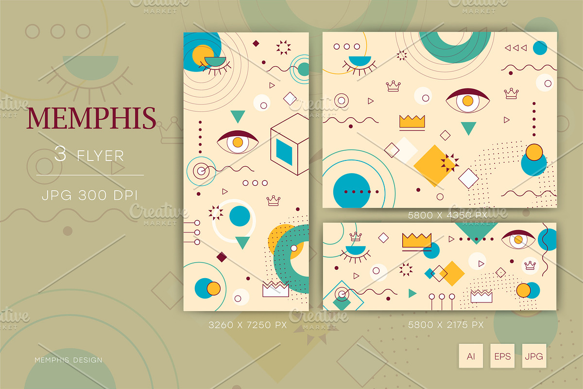Memphis background. Art beige., a Decorative Illustration by KENO Mascots (Photo 4 of 4)