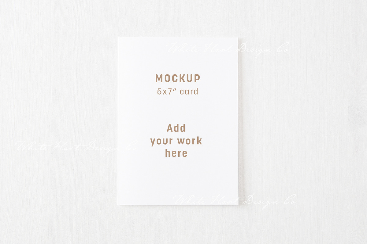 Minimal 5x7 card mockup, a Print Template by White Hart Co.