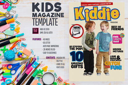 Kids Magazine Template, a Magazine Template by Red Cactus Creative