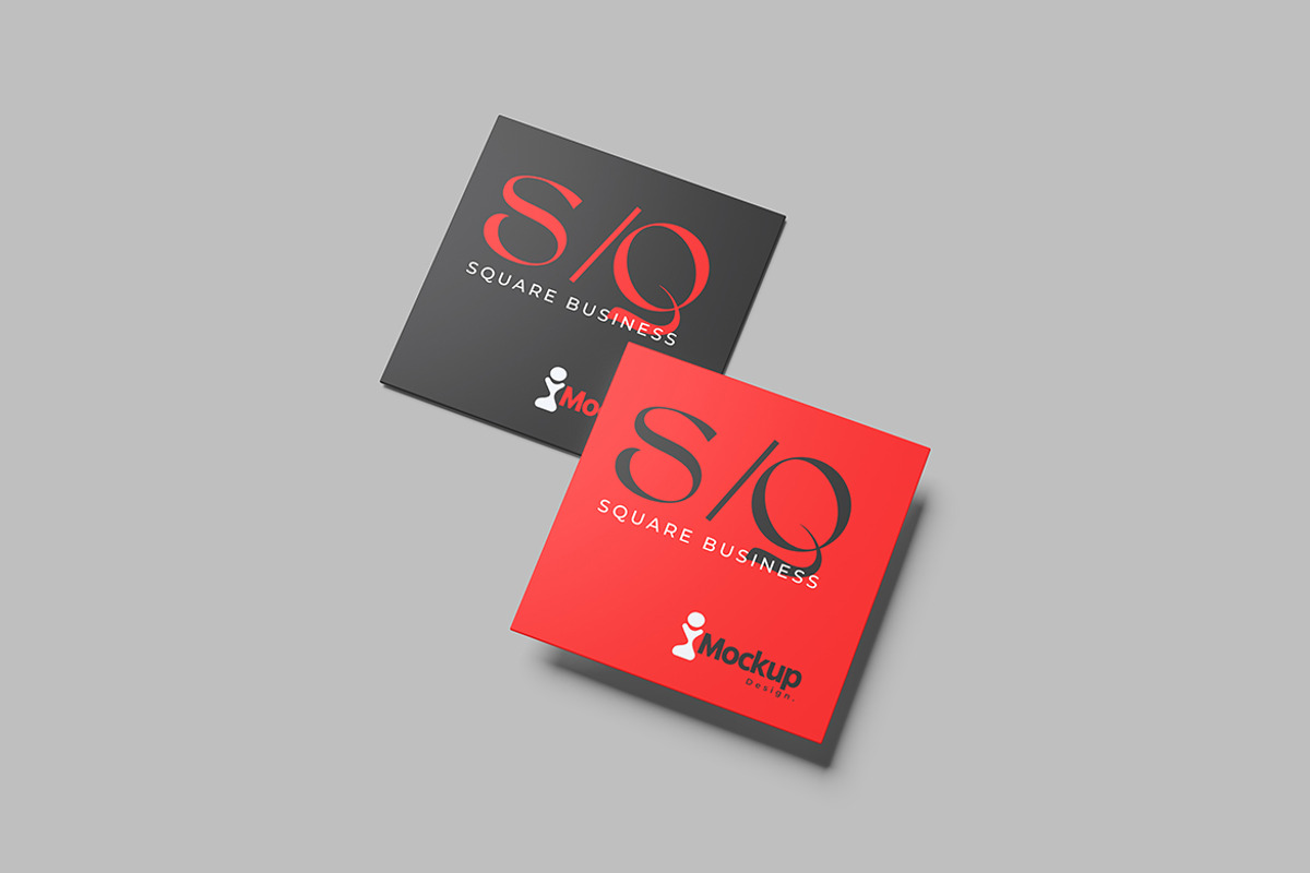 Square Business Card Mockup, a Print Template by seramoe (Photo 5 of 5)