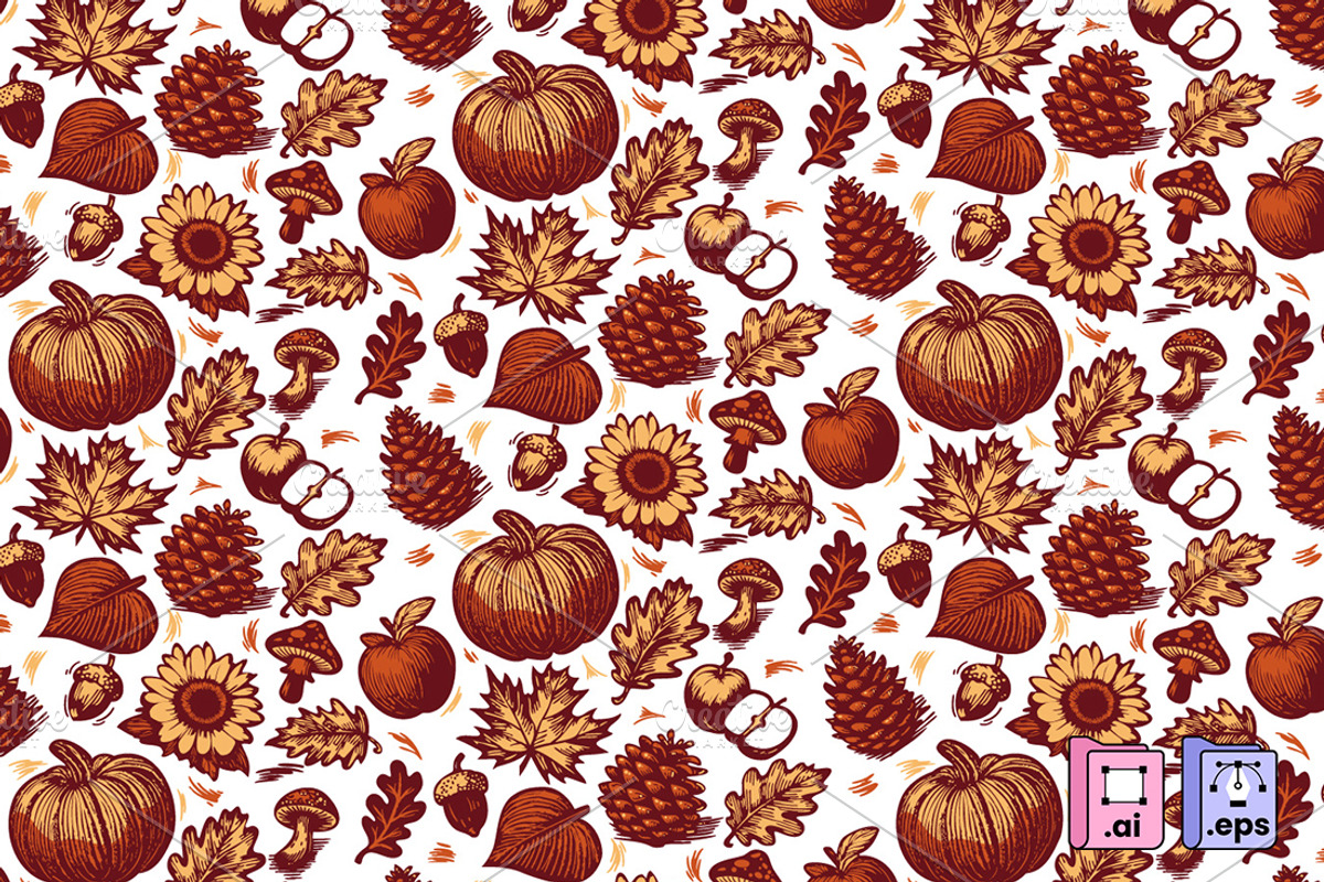 Rustic Autumn Harvest Pattern, a Pattern Graphic by MISS CHATZ (Photo 3 of 3)
