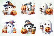 Cute Ghost Coffee Pumpkin Halloween, an Illustration by Creative Art (Thumbnail 3 of 5)