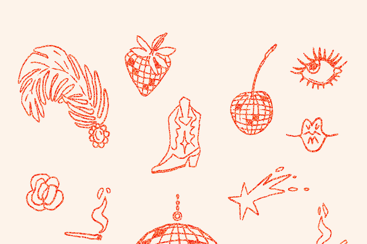 Showgirl Era sparkling party clipart, a Decorative Illustration by Cute Atelier (Photo 3 of 13)