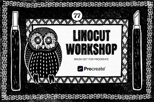 Linocut Workshop Procreate Brushes, a Brush Add-On by GVGraphics
