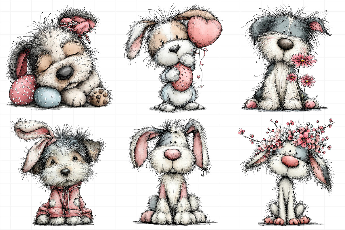 Whimsical Easter Dogs Clipart, an Illustration by Daily.Designs (Photo 8 of 8)