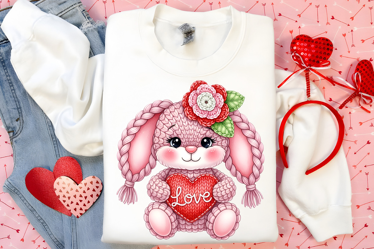 Faux Yarn Valentine Bunny Png, an Illustration by Canvas Craft (Photo 4 of 6)
