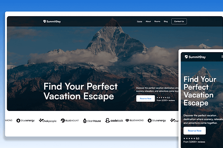 SummitStay:  Figma Vacation Template