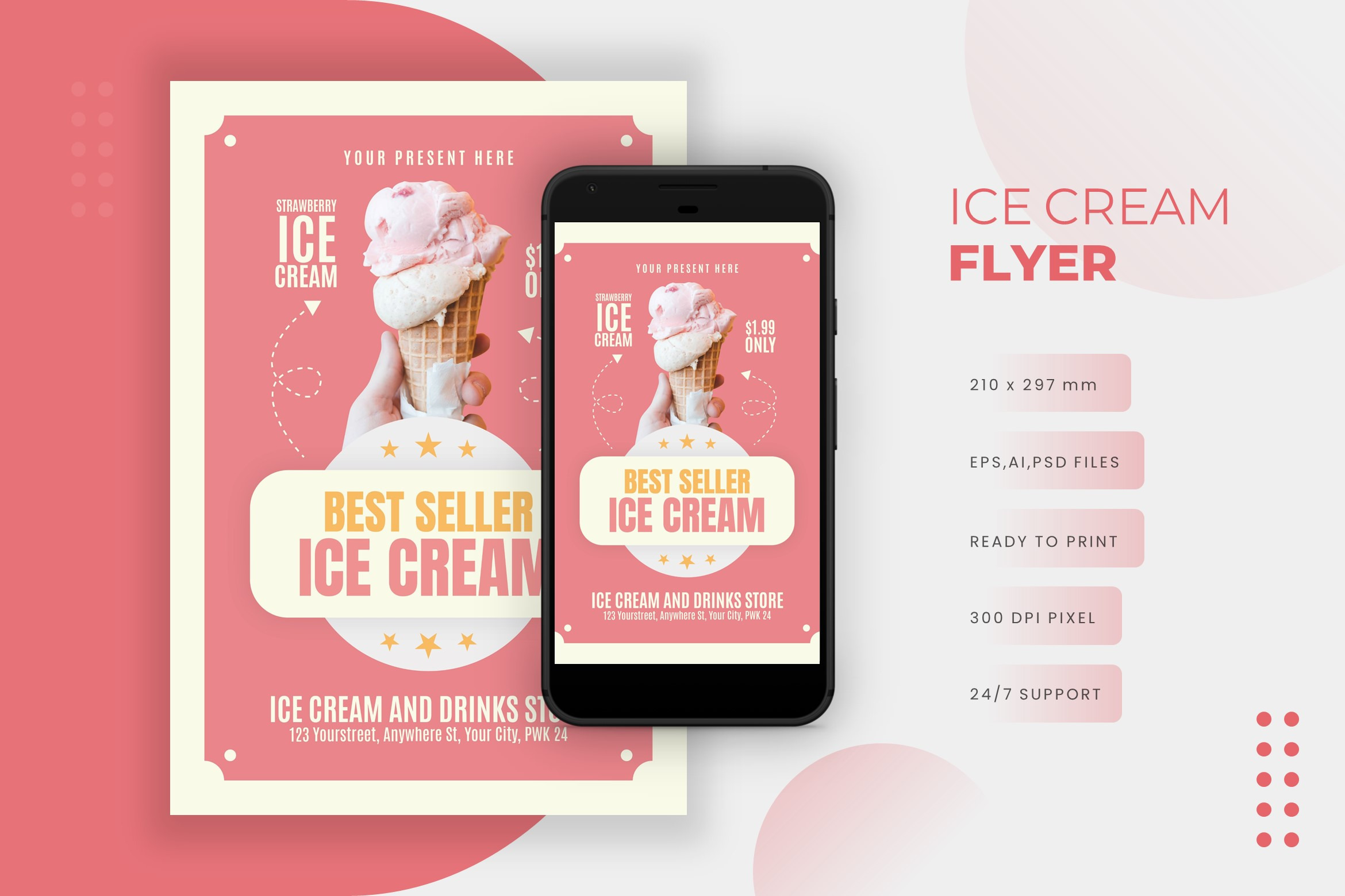 Ice Cream - Flyer, a Print Template by VUNIRA