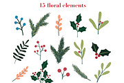 Christmas foliage clipart, a Seasonal Illustration by Katie Lisker (Thumbnail 3 of 3)