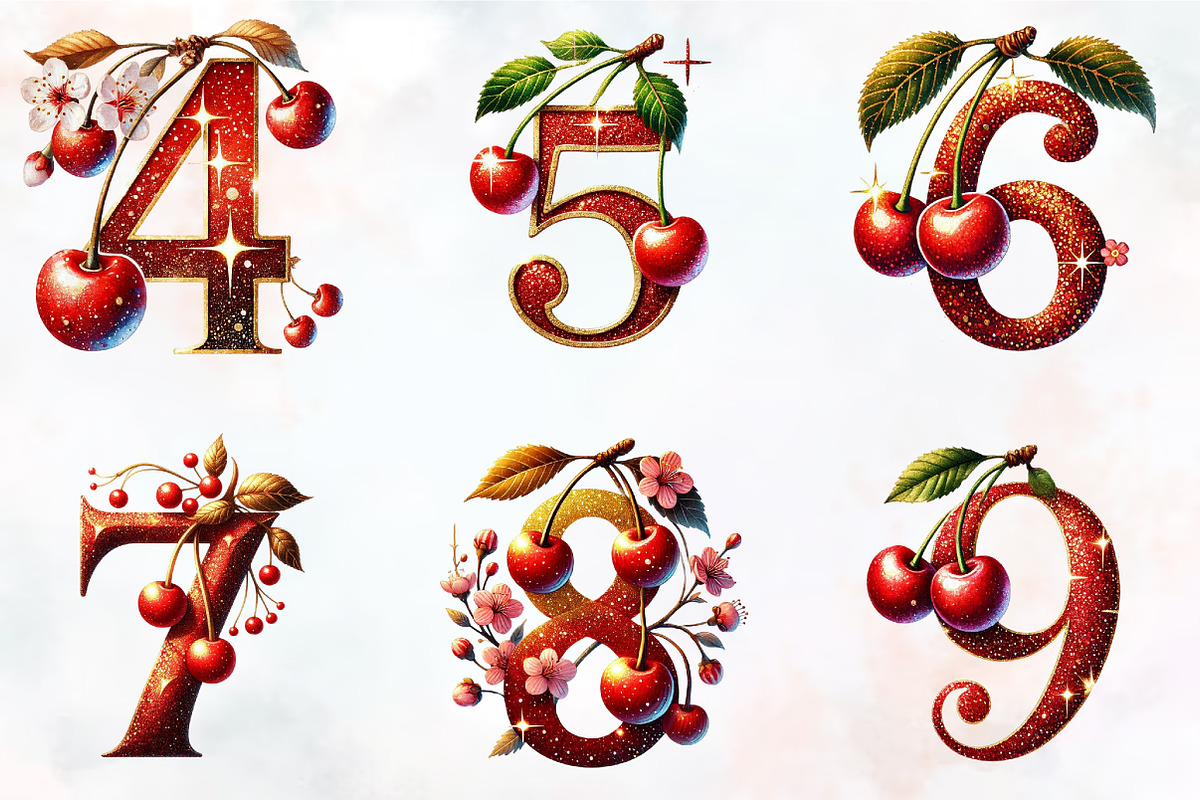 Spring cherry Alphabet clipart, an Illustration by RobertsArt (Photo 2 of 7)
