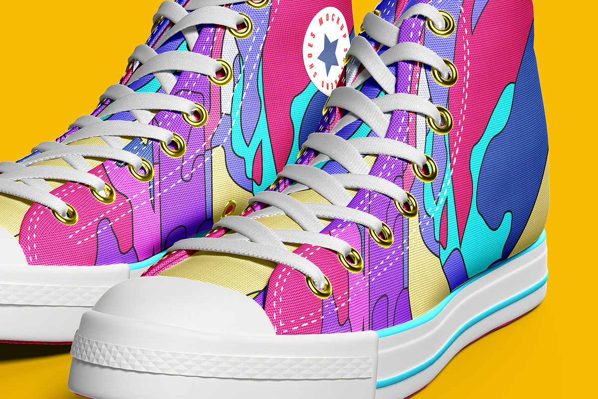 Sneakers Shoes Mockup - 9 views, a Packaging Mockup by Illusiongraphic (Photo 18 of 28)