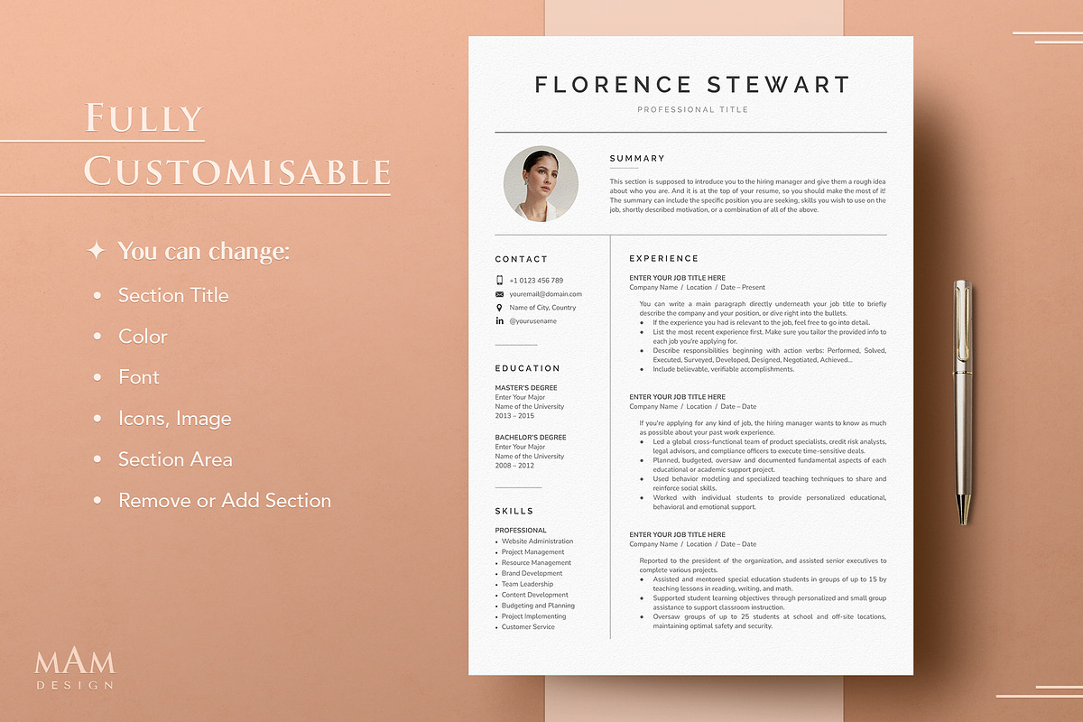 Resume Template with photo, a Resume Template by MAM Design (Photo 6 of 10)