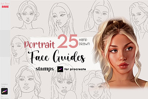 Procreate Portrait Face Guides Stamp