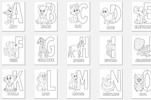 78 Happy Animal Alphabet Coloring