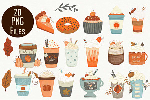 Coffee Pumpkin Spice Season Clipart