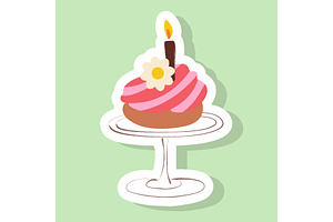Hand painted bakery set stickers