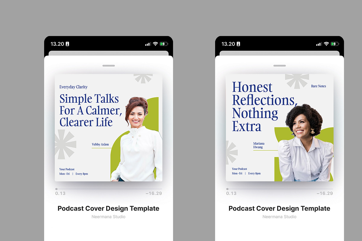 White Green Minimal Podcast Cover, a Social Media Template by Neermana (Photo 3 of 4)