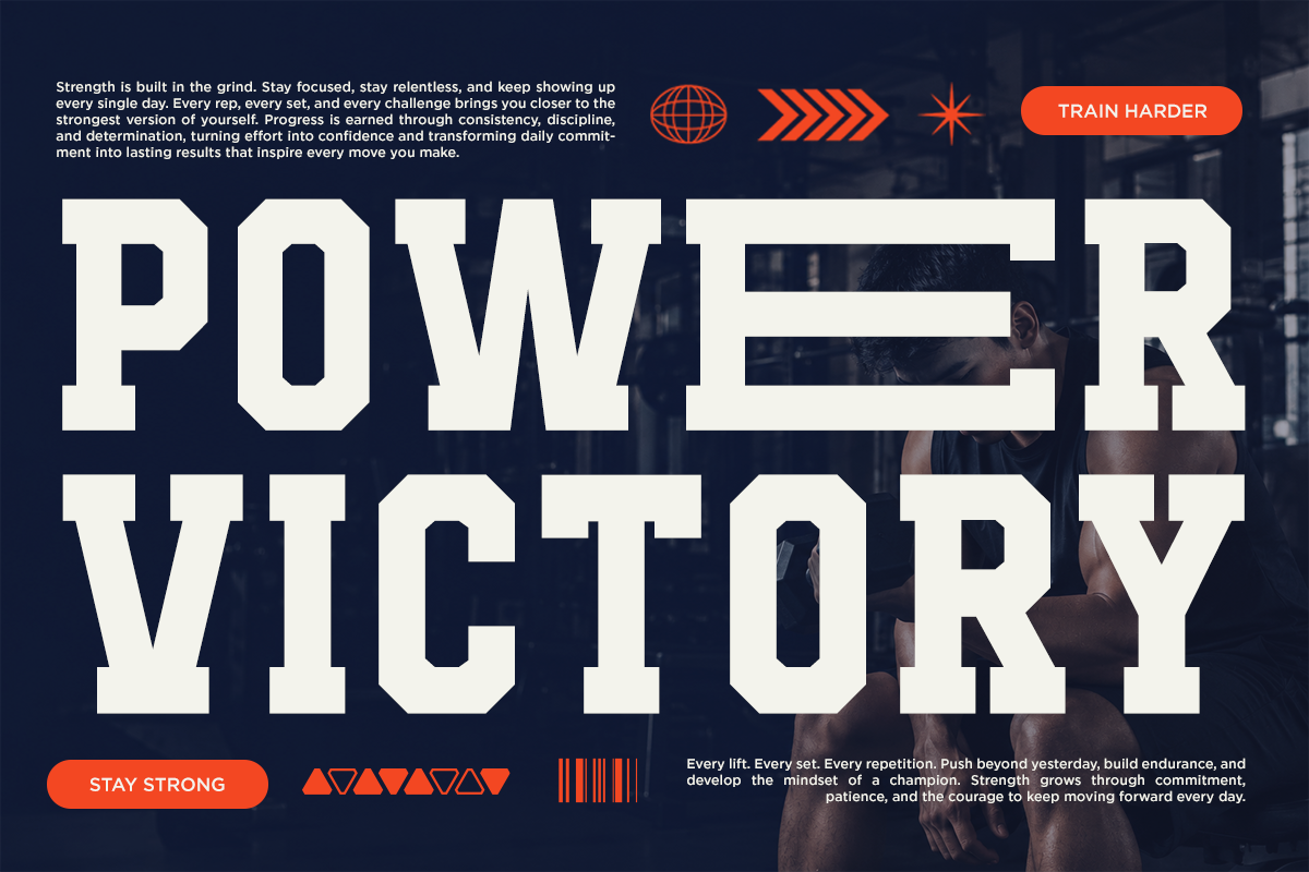 Lancero - Sports Slab Serif Font, a Slab Serif Font by RagamKata (Photo 3 of 10)