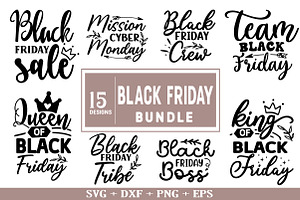 Black Friday SVG Bundle, an Object Illustration by Libby Wishes