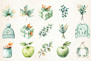 Mint Fresh Green Autumn Clipart, an Illustration by Rose Art (Thumbnail 2 of 5)