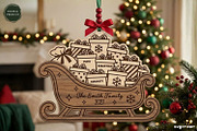 Santa Sleigh Ornaments SVG Bundle, a Decorative Illustration by svgocean (Thumbnail 6 of 21)