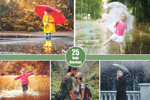 25 Rain Overlays - Falling Raindrops