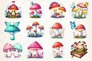 Magical Mushrooms Clipart, an Illustration by Dream Creation (Thumbnail 2 of 5)