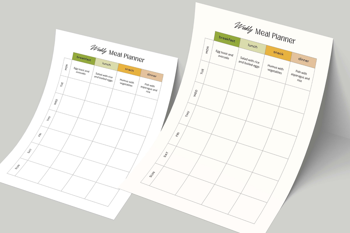 Weekly Meal Planner Template, a Marketing Template by CubicSpace (Photo 2 of 4)