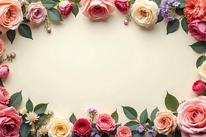 Vintage Botanical Flowers With Empty, a Photo by LOGOCREATIVE