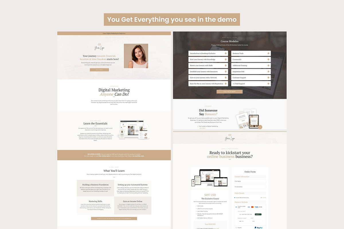 Systeme.io Fawn Minimal Funnel, a Landing Page Template by Hayley's Digital Hub (Photo 5 of 10)