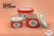 Round Gift Boxes Packaging Mockup, a Product Mockup by INCDesign (Thumbnail 3 of 7)