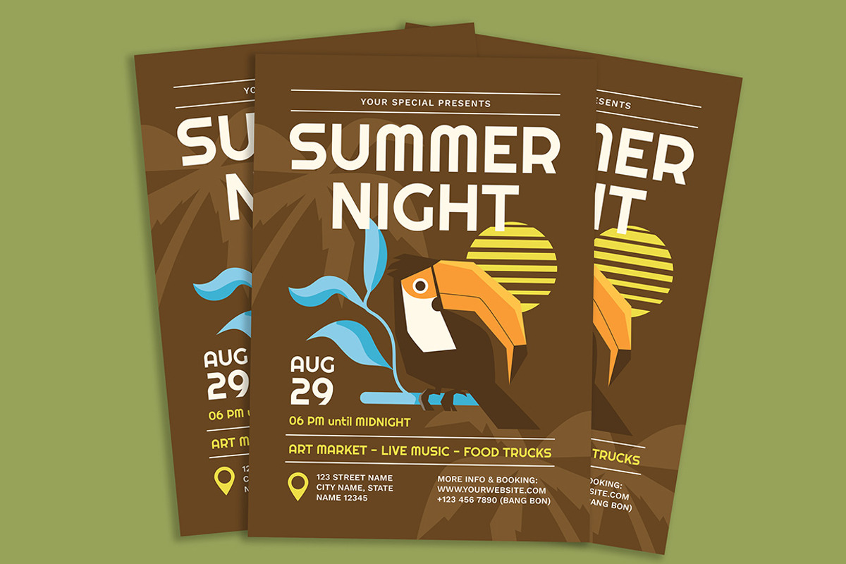 Summer Night Flyer, a Flyer Template by Gumico Studio. (Photo 3 of 3)