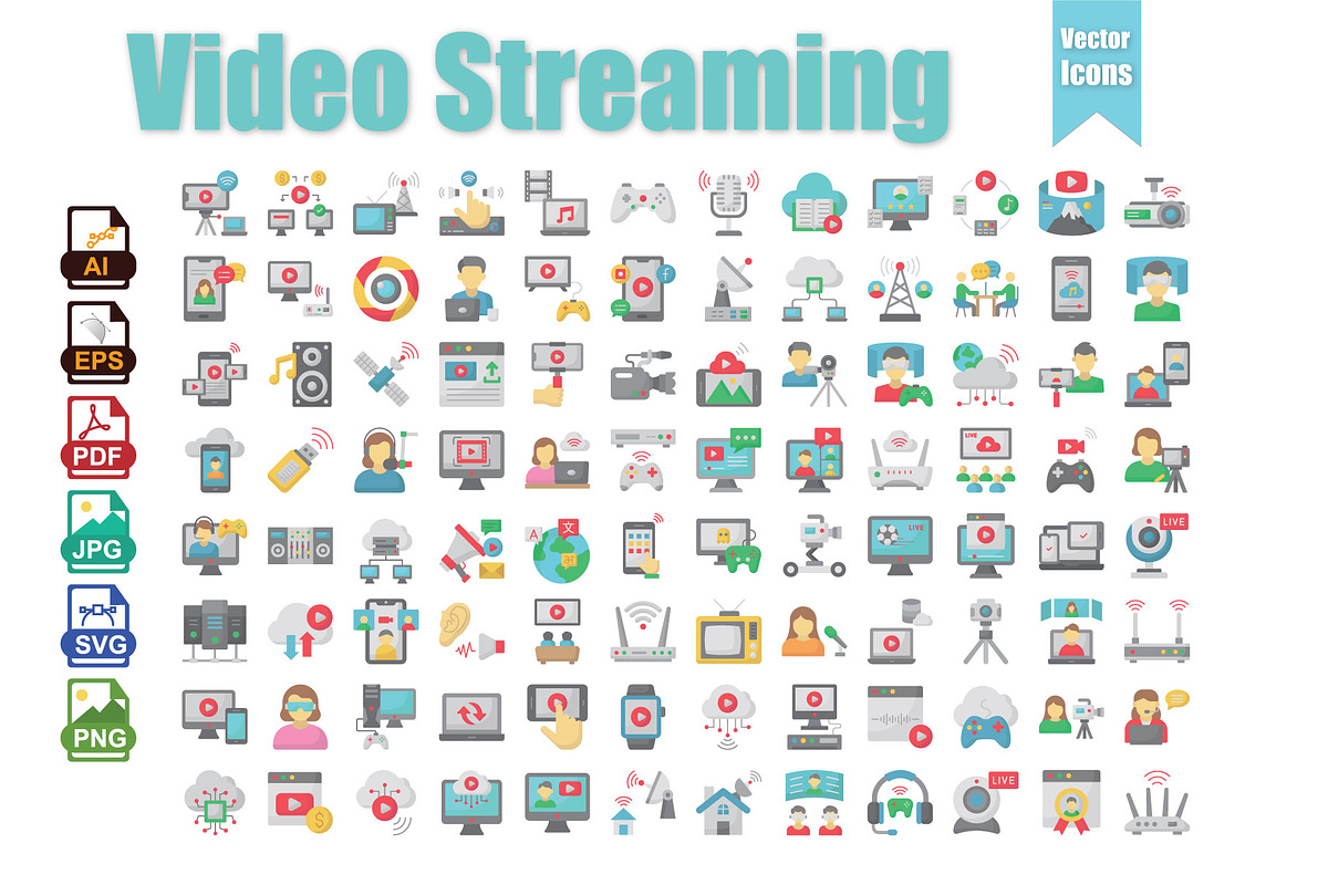 Modern Video Streaming Vector Icon, an Outline Icon by Vector Portal (Photo 1 of 5)