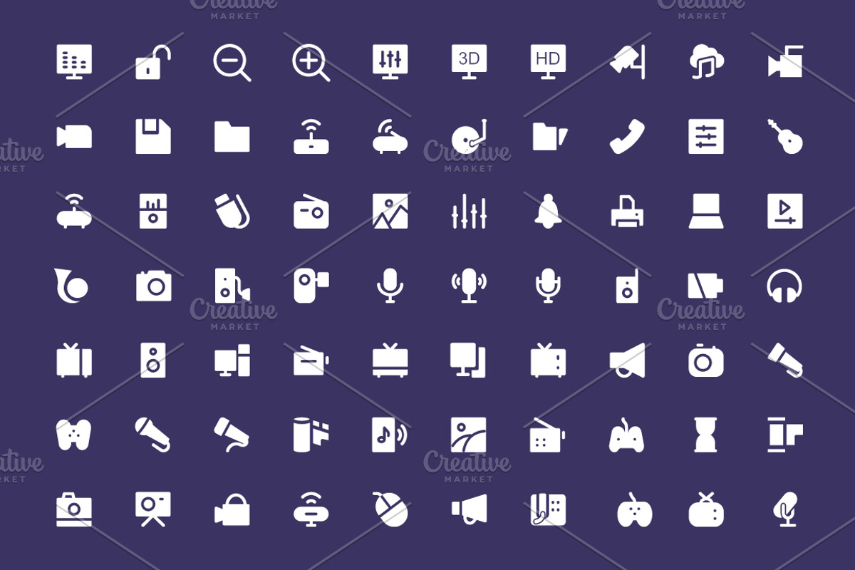 250+ Multimedia Vector Icons preview 2