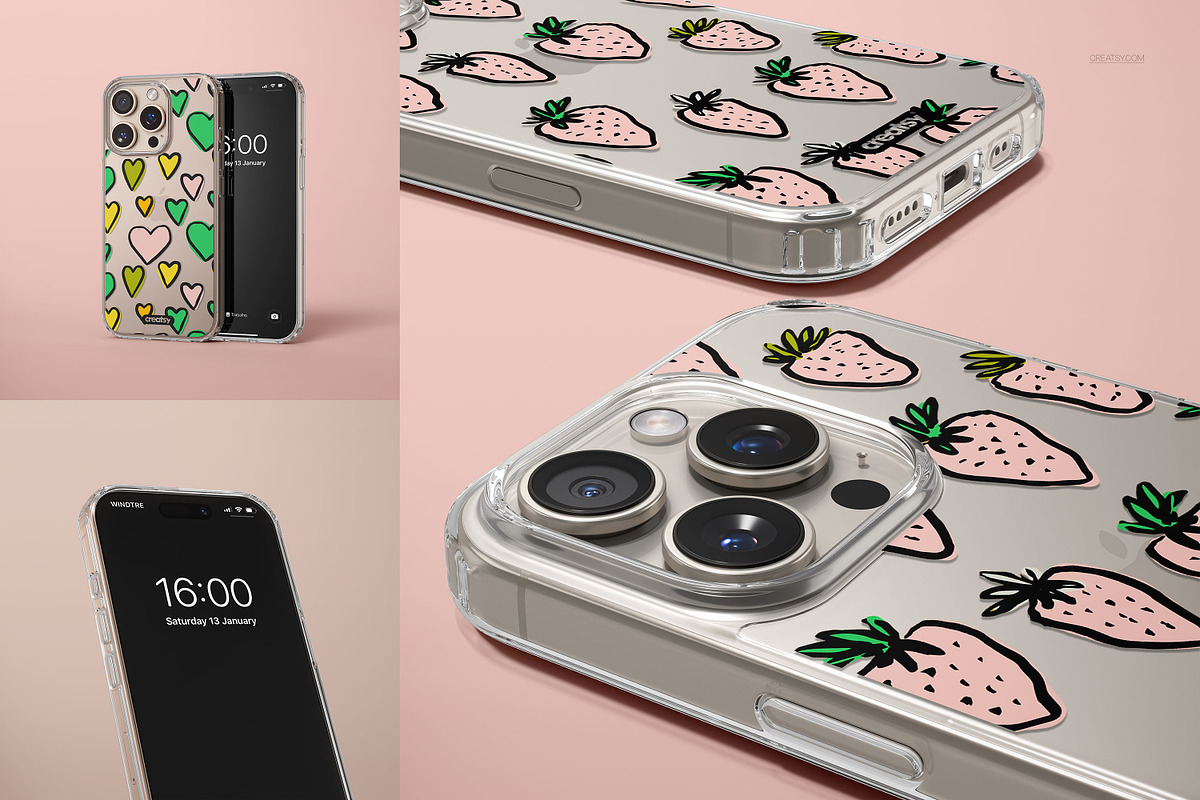 Phone 16 Pro Max Clear Case Mockup, an iPhone Mockup by creatsy5 (Photo 12 of 18)