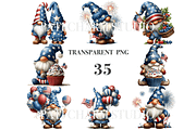 Patriotic Gnomes PNG Set, a Decorative Illustration by Pati Charm Studio (Thumbnail 3 of 8)