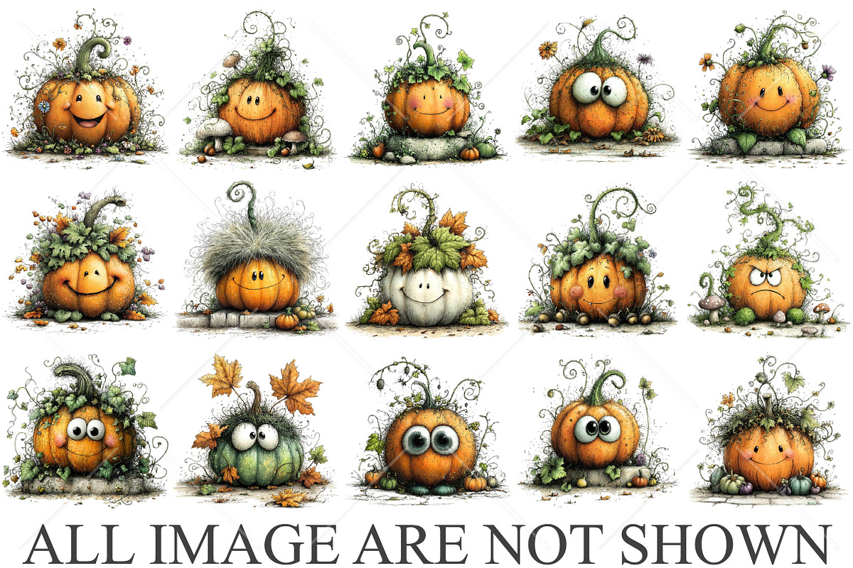 Whimsical Quirky Fall Pumpkin PNG, a Seasonal Illustration by Canvas Craft (Photo 4 of 10)