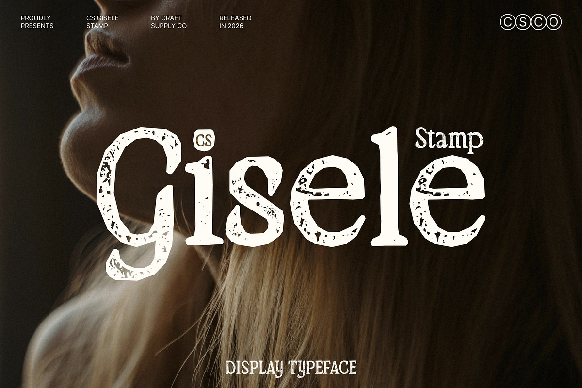 CS Gisele Stamp, a Serif Font by Craft Supply Co. (Photo 1 of 8)