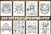 Kawaii Fall Coloring Book for Kids, a Seasonal Illustration by Design Station (Thumbnail 2 of 5)
