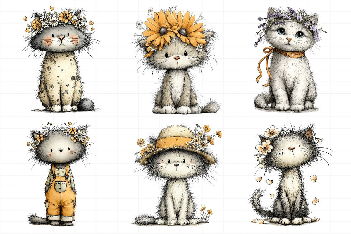 Spring Cat Clipart, an Illustration by Daily.Designs (Photo 5 of 8)