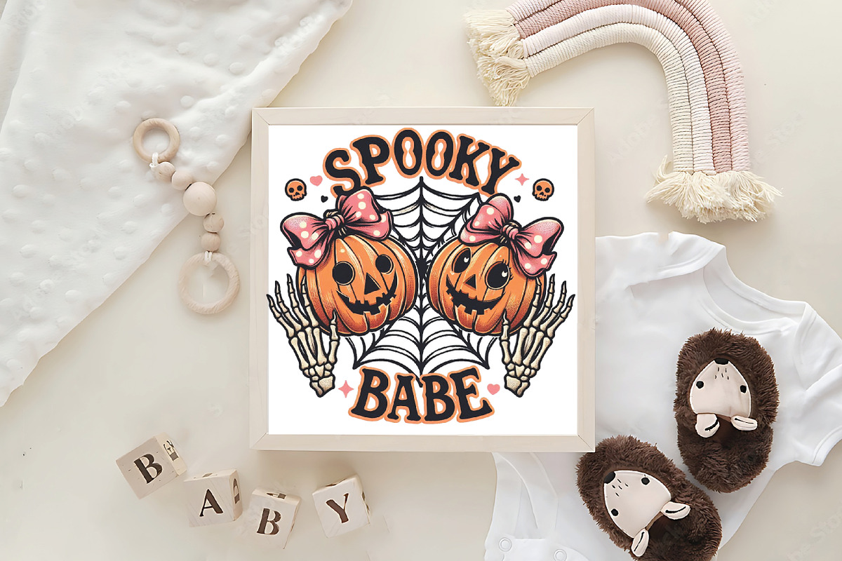 Spooky Babe Skeleton Halloween PNG, an Illustration by CraftArtStudio (Photo 4 of 4)