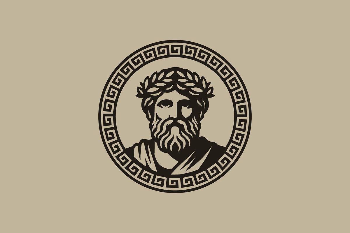 Greek ancient philosopher logo, a Branding & Logo Template by funpixel