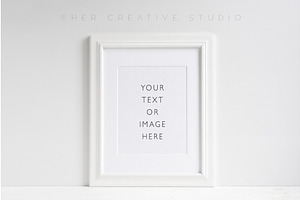 White Picture Frame Isolated, a Print Template by Her Creative Studio