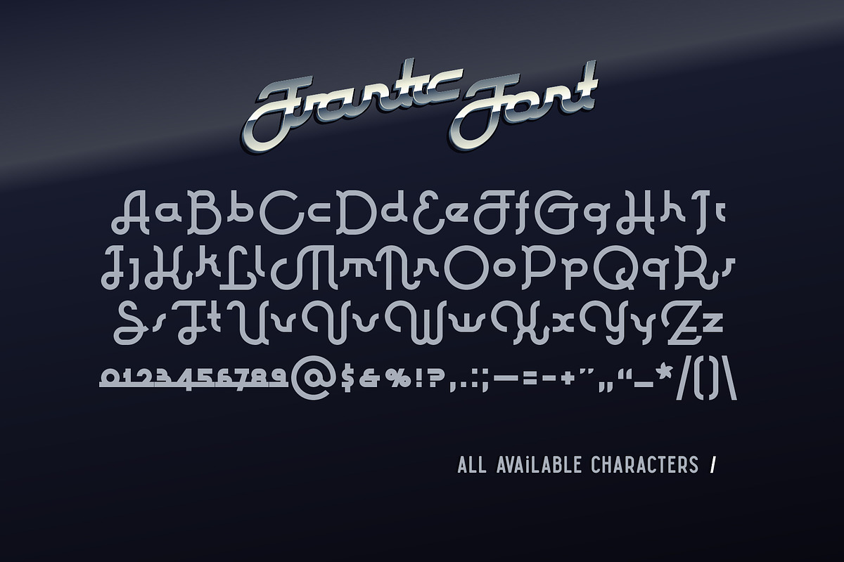 Frantic font & style preview 5