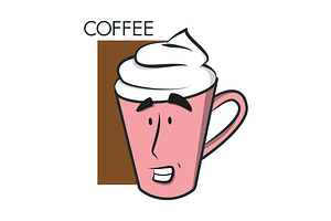 Coffee Cup Character Vector