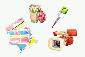 Watercolor Cute Journalism Elements